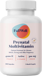 FullWell Multivitamínico Prenatal Femenino con Esencia de Limón - 240 Cápsulas (60 porciones, 2 envases)
