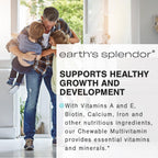 Earth's Splendor Multivitamínico Masticable para Niños, Apoya el Crecimiento Saludable, 60 Comprimidos