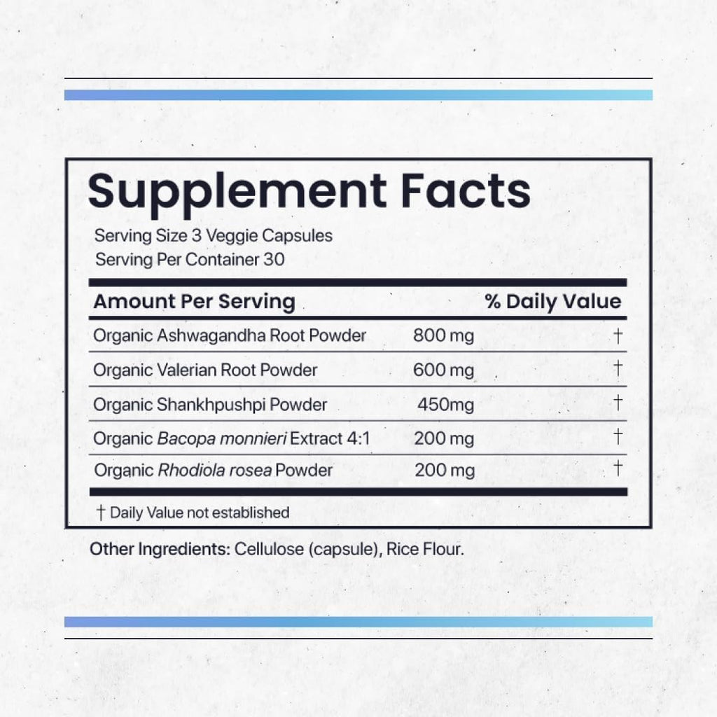 Nature's Pure Blend Ashwagandha Orgánico + Adaptógenos – 60 Cápsulas Veganas