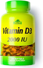 ALFA VITAMINS Vitamina D3 2000 IU – 250 Cápsulas Blandas
