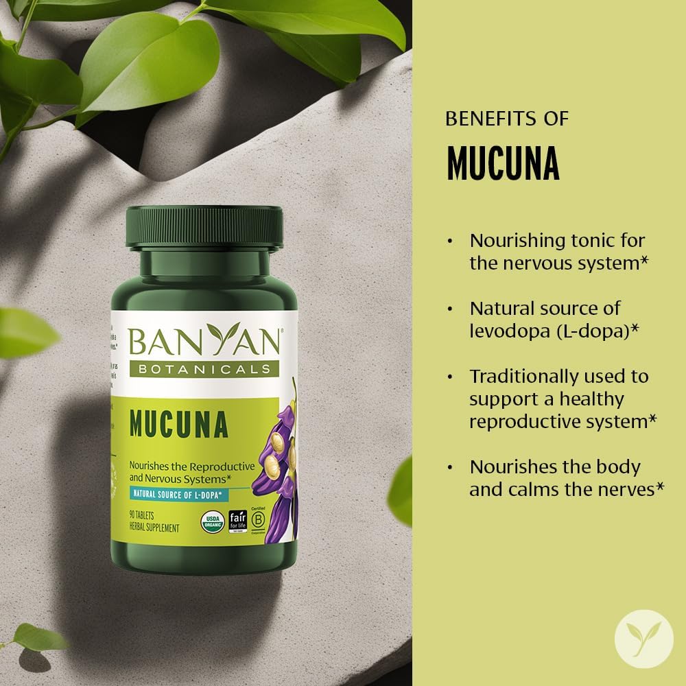 Banyan Botanicals Mucuna Pruriens Orgánica – 90 Comprimidos