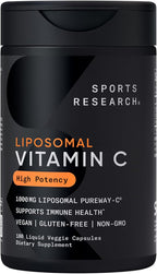 Sports Research Vitamina C de Alta Potencia - 1000 mg, 240 Cápsulas Veganas