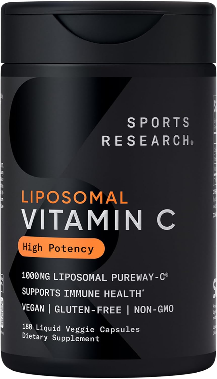 Sports Research Vitamina C de Alta Potencia - 1000 mg, 240 Cápsulas Veganas