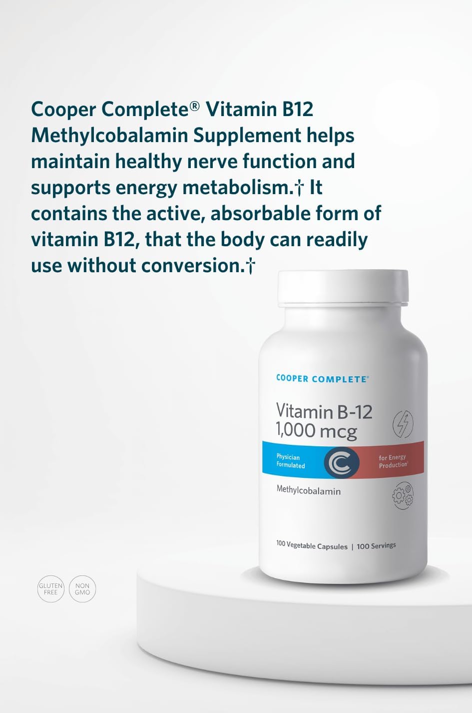 Cooper Complete Vitamina B12 1000 mcg Metilcobalamina, 100 Cápsulas