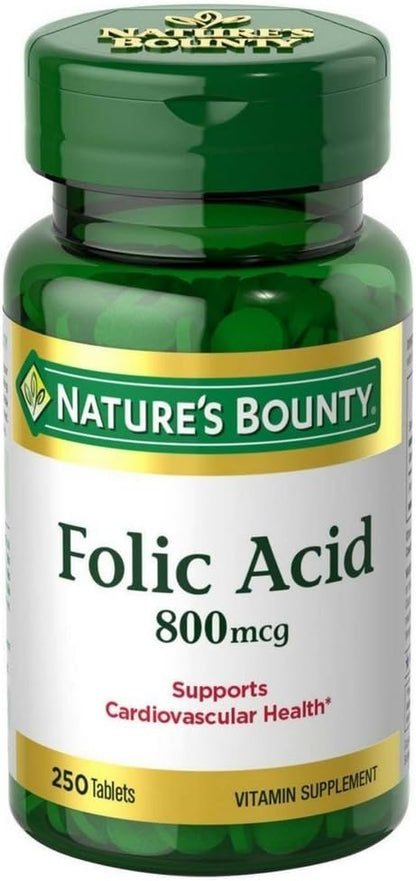 Nature's Bounty Ácido Fólico 800 mcg, 250 Comprimidos – Image 9