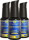 Cellqueue Super B-Complex Liposomal - Complejo B Metilado, Cardo Mariano y TMG - Pack de 3 Botellas (150 ml)