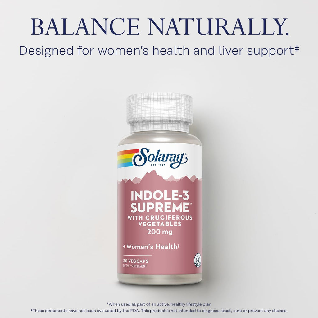 SOLARAY Indole-3 Supreme – Suplemento con Indol-3-Carbinol y Vegetales Crucíferos