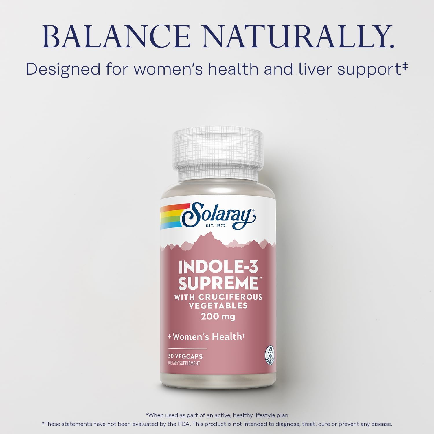 SOLARAY Indole-3 Supreme – Suplemento con Indol-3-Carbinol y Vegetales Crucíferos
