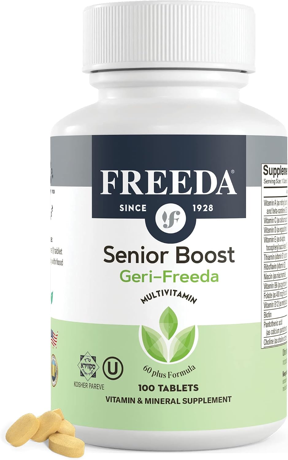 Freeda Senior Multivitamínico - 250 Comprimidos - Kosher, Vegano, Sin Gluten