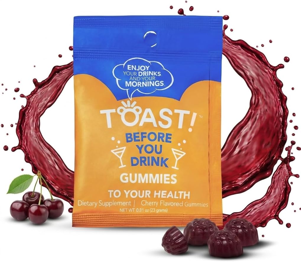 Toast! Before You Drink Gummies – Apoyo Hepático y Recuperación – 10 Paquetes