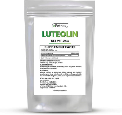 ePothex Luteolina Pura en Polvo, 24 gramos – ¿Cuánto dura el producto? La fecha de caducidad se indica en el – Image 1