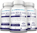 Approved Science Cabello, Piel y Uñas - Complemento con Biotina, Colágeno, Complejo B, Sílice, BioPerine - 180 Cápsulas
