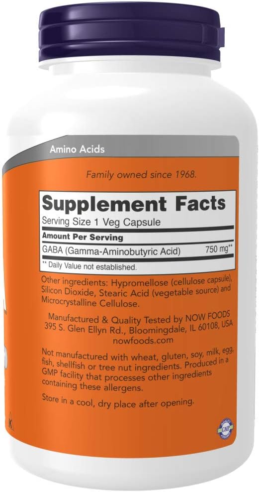 Now GABA 750 mg 200 Veg Capsules