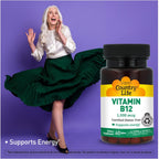 Country Life Vitamina B12 1000 mcg - 60 comprimidos - Vegano y Sin Gluten