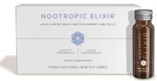 Isagenix Nootropic Elixir - Complemento Líquido para la Concentración y Salud Cerebral - 10 botellas de 50 ml