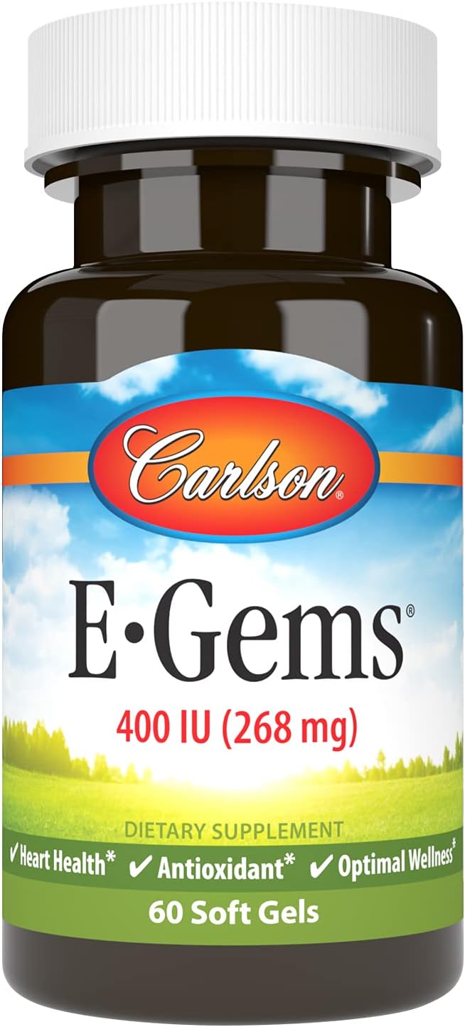 Carlson Labs E-Gems Vitamina E Natural 400 IU, 60 Cápsulas Blandas