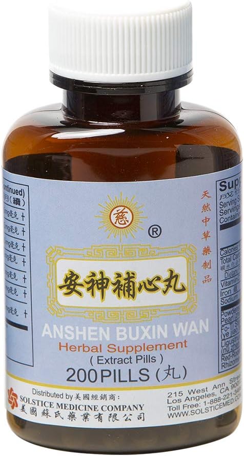 Solstice Medicine Company Anshen Buxin Wan Suplemento Herbal (200 píldoras)