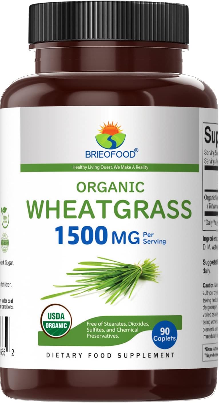 Hierba de Trigo Ecológica 1500mg, 45 Raciones, 90 Comprimidos Vegetarianos