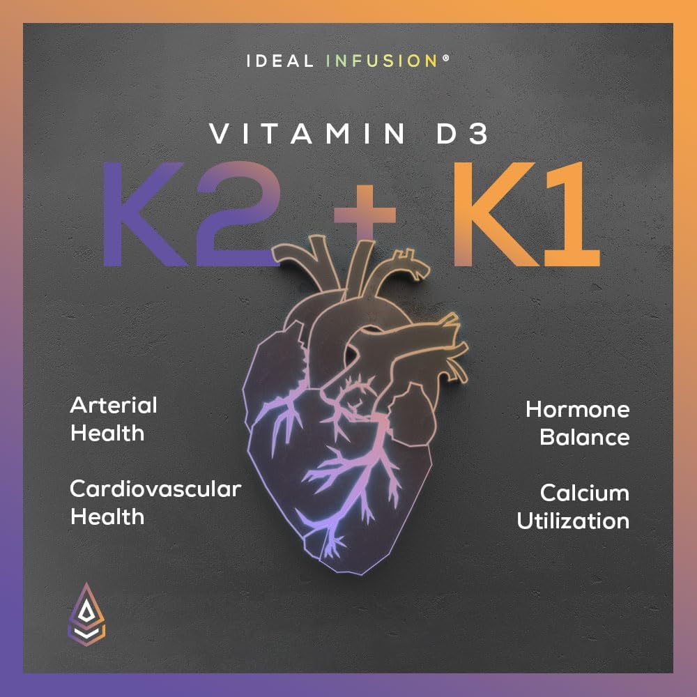 Vitamina D3 10.000 UI con K1 y K2 MK-7 Vegana - Ideal Infusion