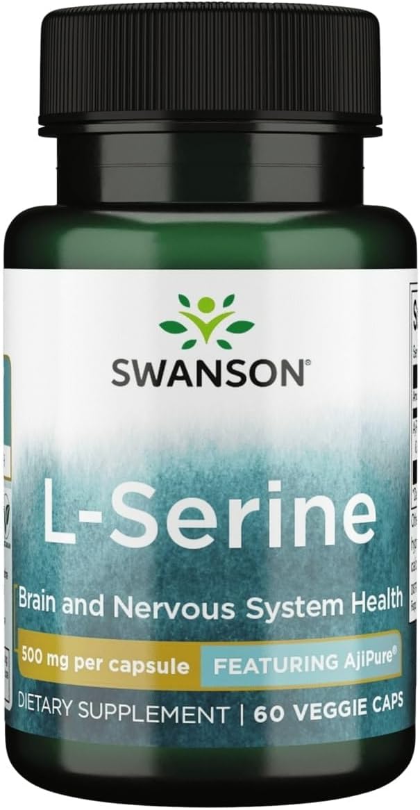 Swanson Ajipure L-Serina 500 mg, 60 Cápsulas Vegetales