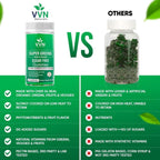 VVN Naturals Gominolas de Super Greens y Frutas Orgánicas Sin Azúcar (60 Gomitas Veganas)