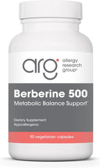 ARG Berberine 500 - 500 mg Berberina HCl - Apoyo Metabólico - 90 Cápsulas