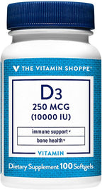 Vitamina D3 10000 IU, 100 Cápsulas Blandas - The Vitamin Shoppe