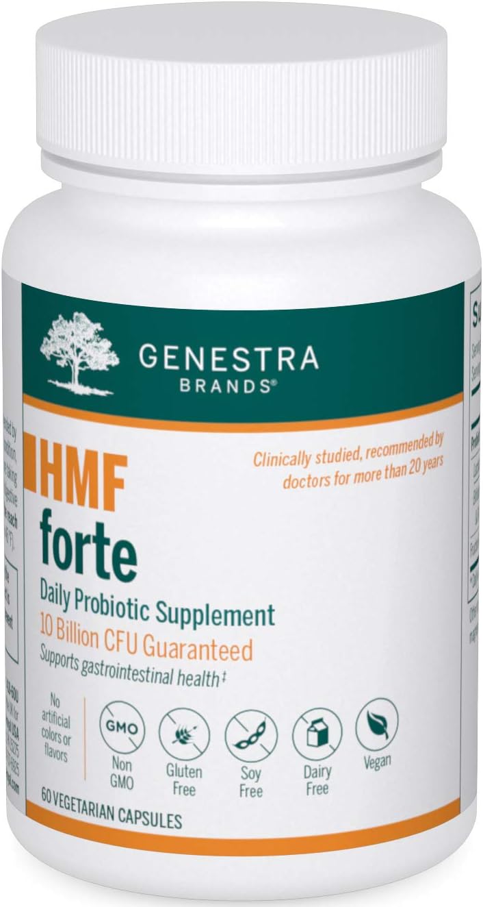 Genestra Brands HMF Forte – Probiótico con 4 Cepas y 10B UFC – 60 Cápsulas