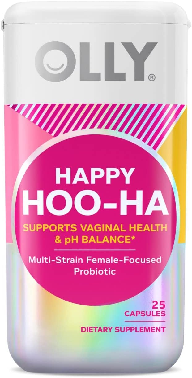 OLLY Happy Hoo-Ha Cápsulas, Probiótico para Mujeres, 25 cápsulas