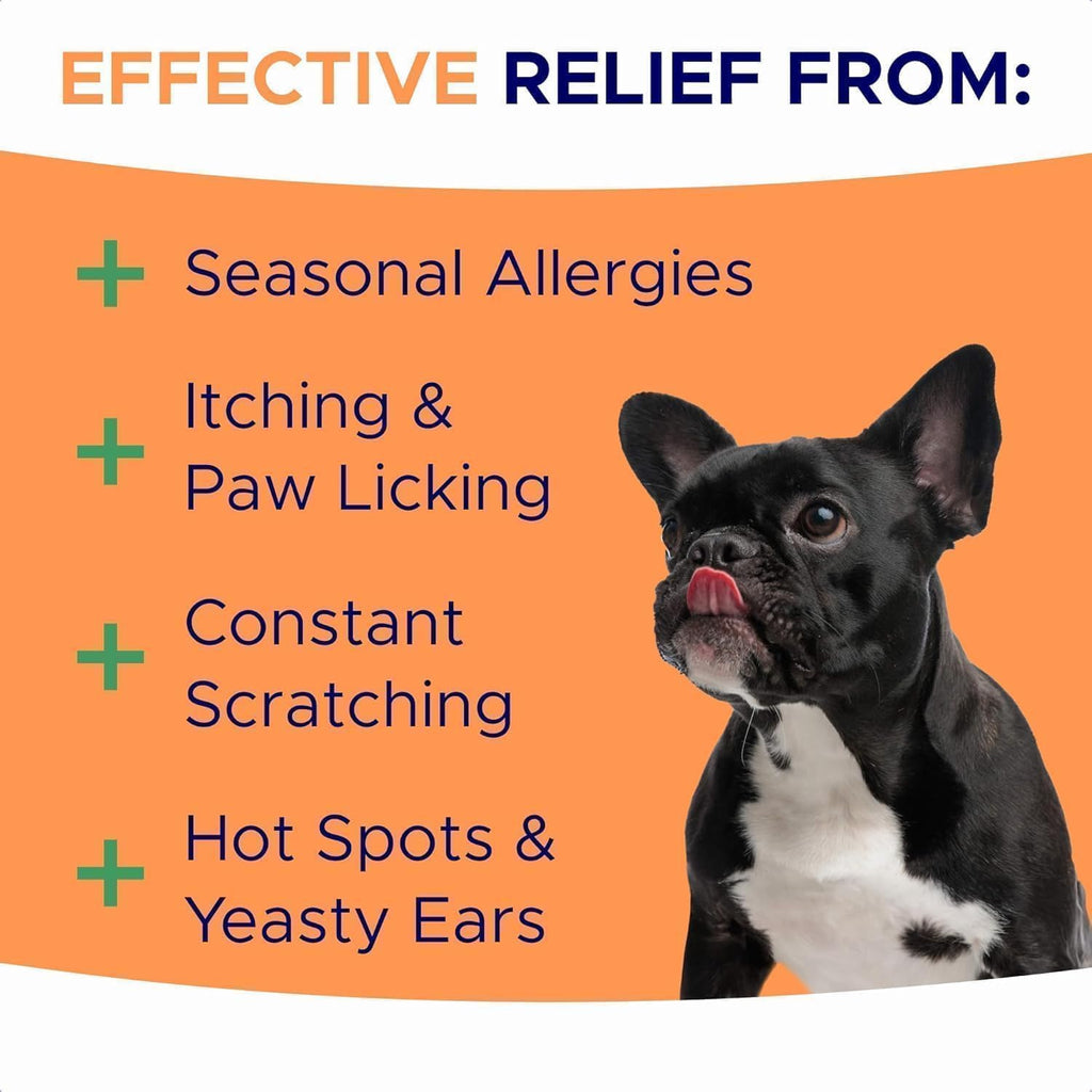 GOODGROWLIES Golosinas para Alivio de Alergias en Perros – Suplemento para Piel y Pelaje Anti-Picor con Omega 3 – 360 Ud. (Sabor Pollo BBQ)
