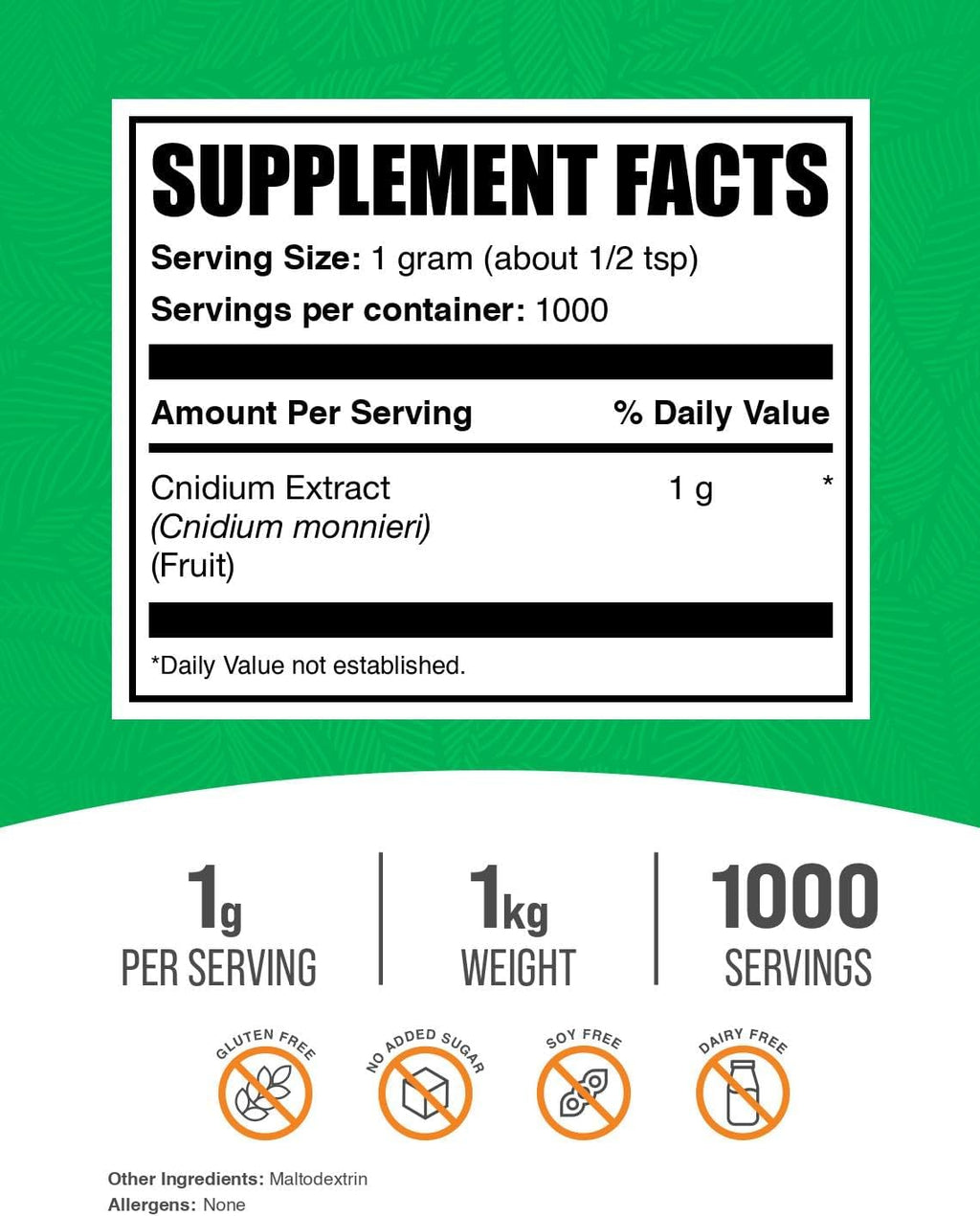 Cnidium Extract Powder - Cnidium Monnieri - 1 kg (2.2 lbs)