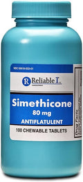 Reliable 1 Simeticona 80mg Antigases 100 Tabletas Menta