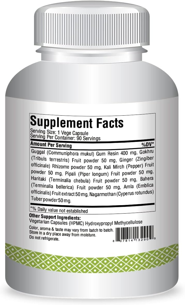 Herbsforever Gokshuradi Guggul - 90 Cápsulas Vegetales - 800 mg
