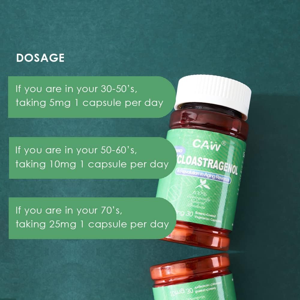 CAW Suplemento de Telómeros con Cicloastragenol Nano 5mg – 30 Cápsulas Entéricas