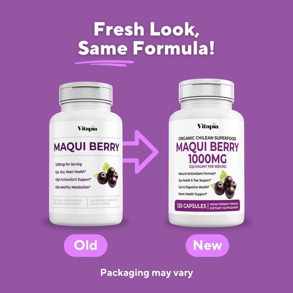 Maqui Berry 1000mg - Suplemento en Cápsulas Veganas - Sin Gluten y No OGM - 120 Cápsulas