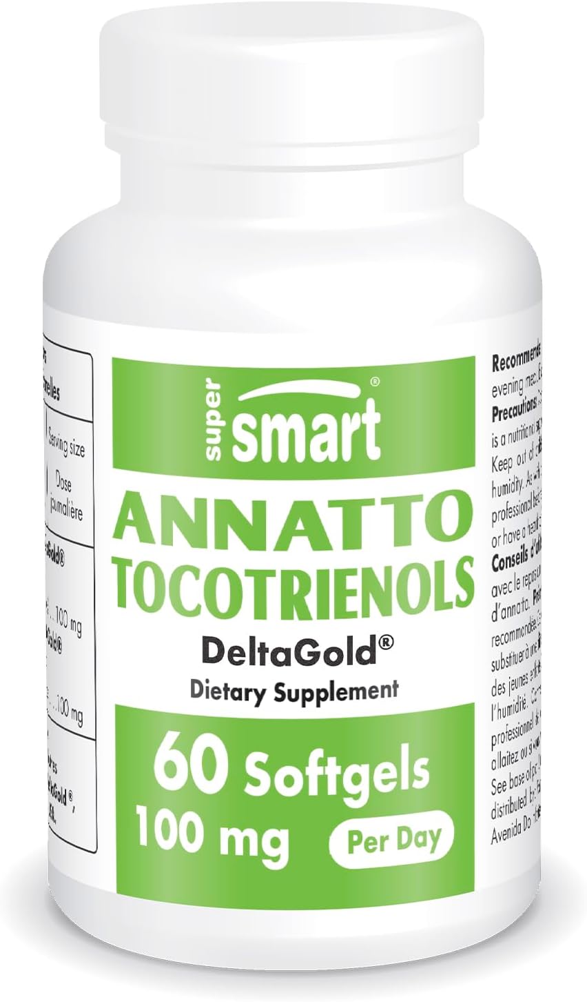 Supersmart Annatto Tocotrienols 100mg - Vitamin E Supplement with DeltaGold® - 60 Softgels