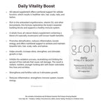 Groh Daily Vitality Boost - Suplemento Natural para Cabello, Piel y Uñas con Hongos y Antioxidantes - 60 Cápsulas