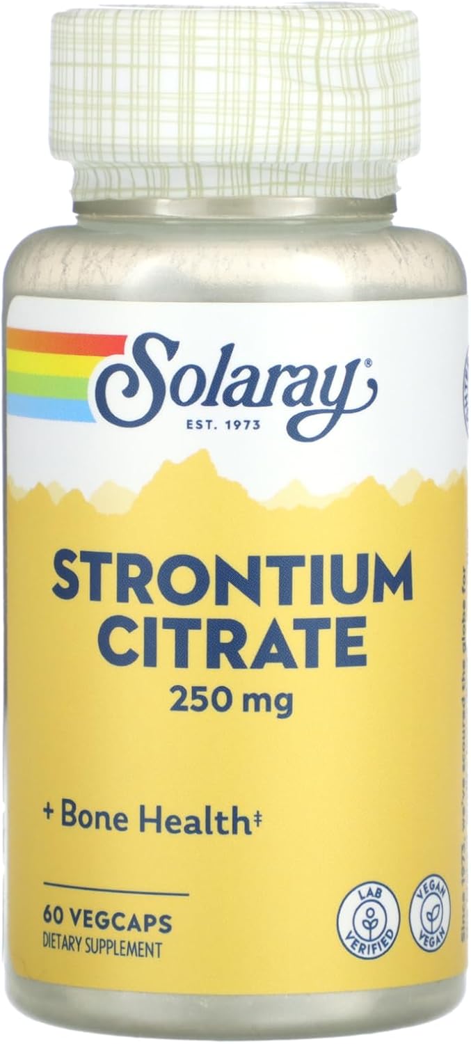 Solaray Citrato de Estroncio 250 mg – 60 Cápsulas Vegetales
