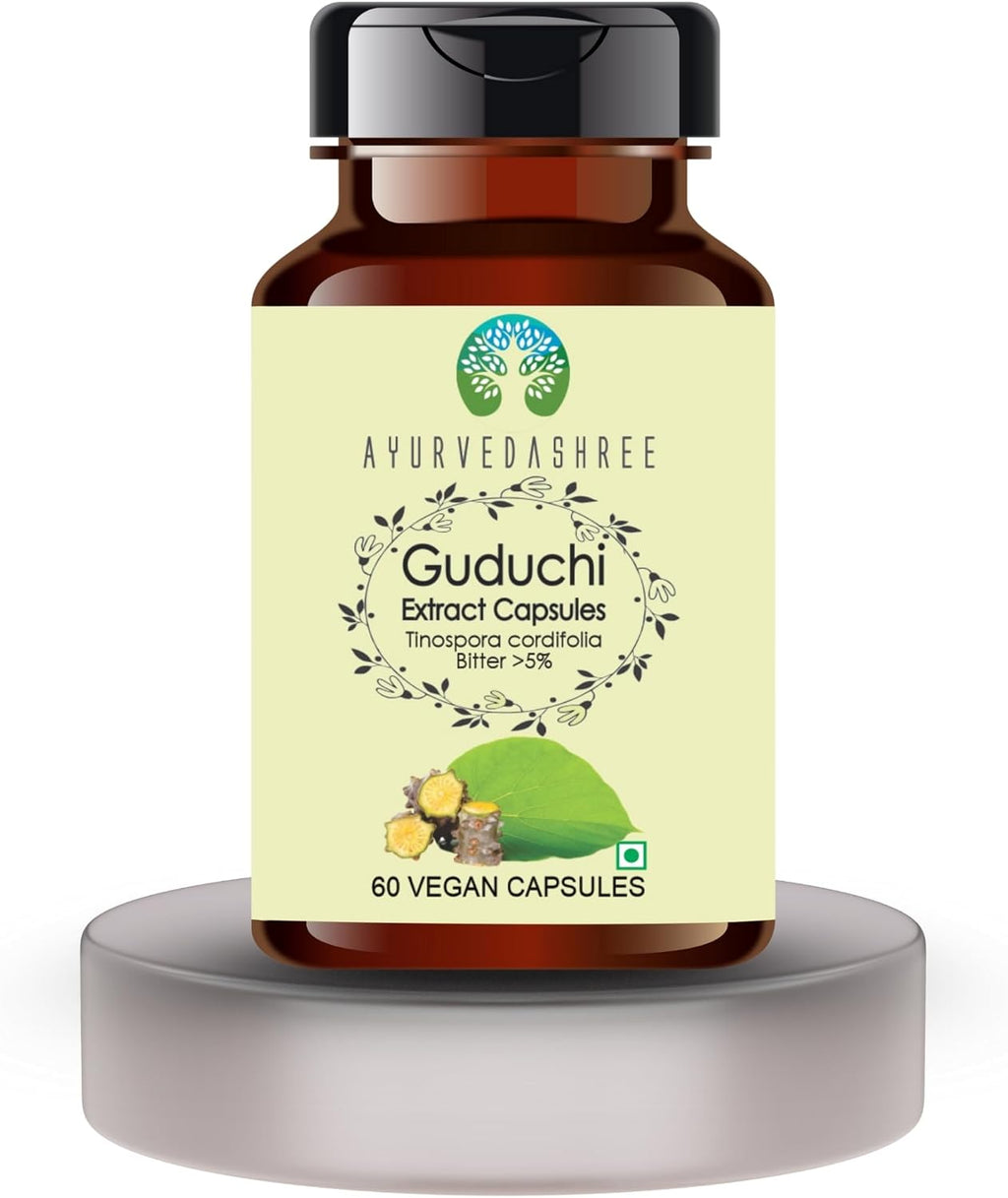 Extracto de Guduchi 500mg - 60 Cápsulas Vegetarianas | Tinospora Cordifolia | 100% Natural | Vegano | Sin Gluten
