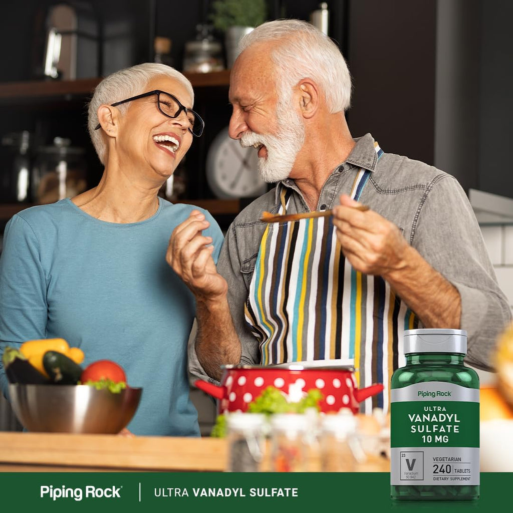 Piping Rock Vanadil Sulfato 10 mg con Cromo - 240 Comprimidos Vegetarianos