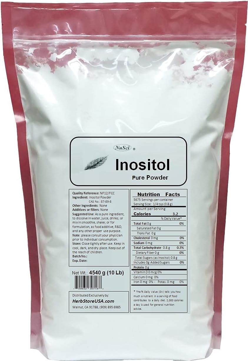 Inositol Puro en Polvo 1000 g (2.2 lb) - NuSci, Ingrediente a Granel NF12/FCC
