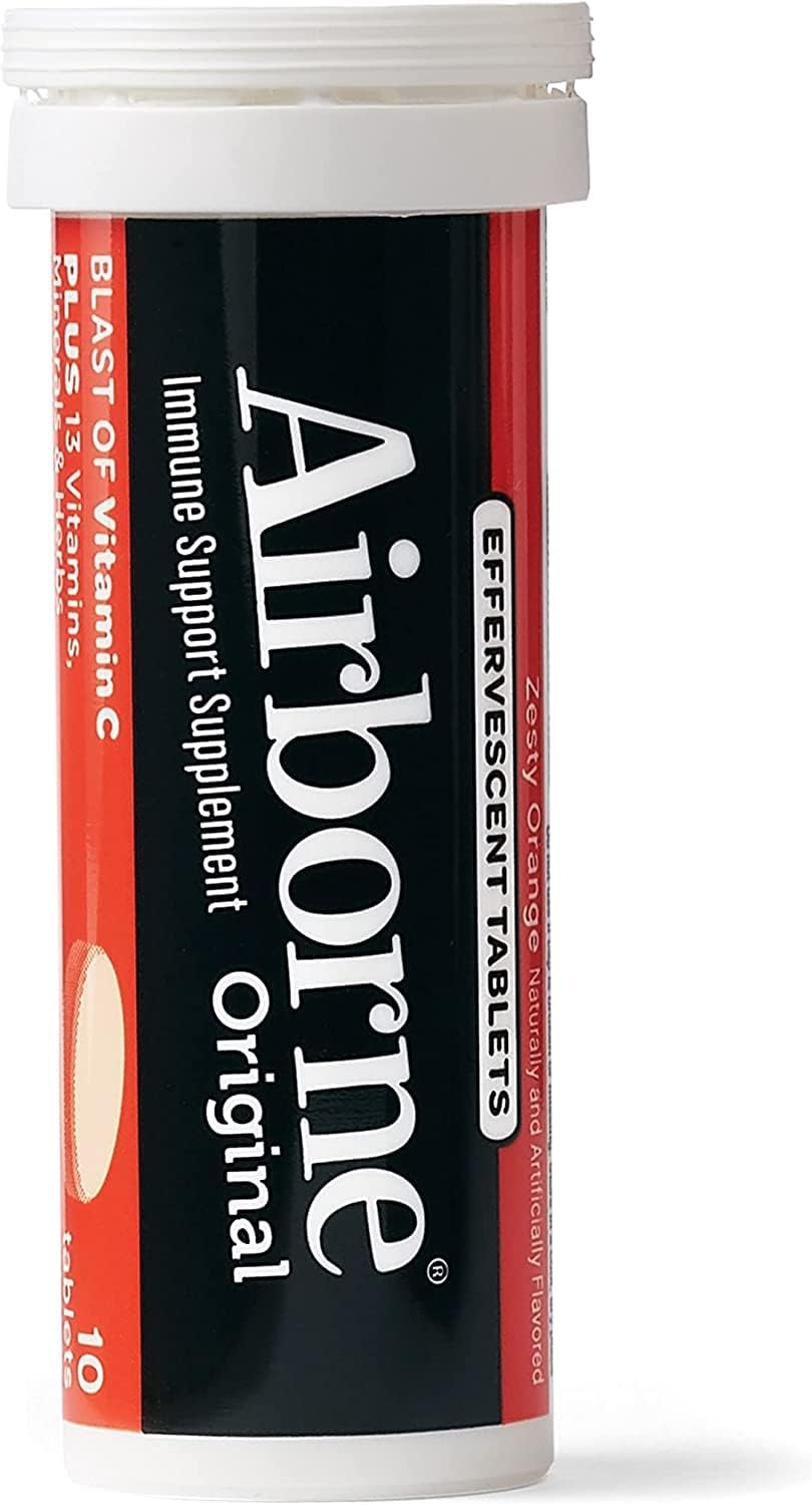 Airborne Vitamina C 1000 mg con Zinc - 30 Comprimidos Efervescentes Sabor Naranja