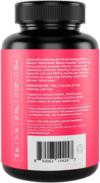 Vital Vitamins Complejo Multivitamínico para Mujeres - Con Mezcla de Multicolágeno, Ácido Hialurónico y MSM - Multivitamínico de Belleza - con Vitamina A, C, E, B6, B12, D3 - 60 Cápsulas