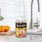 Airborne Gominolas de Vitamina C + Zinc para Niños, 500mg, Sabor Frutas Variadas, Sin Gluten, 126 Gominolas (2 Paquetes)