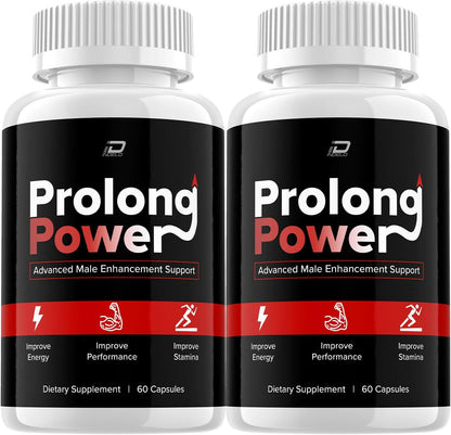 Prolong Power Pills, Suplemento para Hombres, Fórmula Natural, 120 Cápsulas (2 Envases) – Image 1