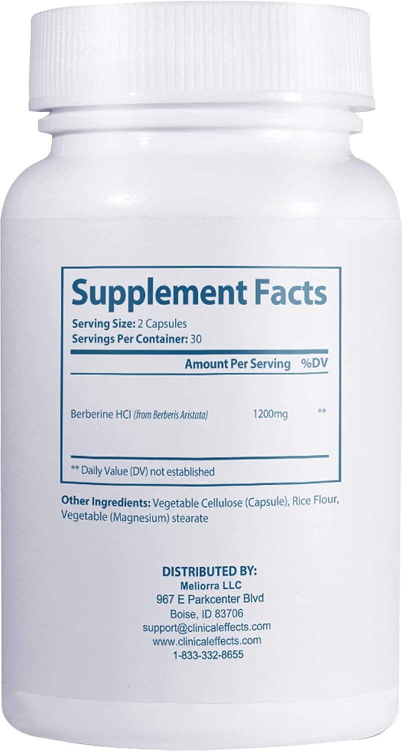 Clinical Effects Berberina HCL 1200mg - Pack de 3 - Suplemento Vegano