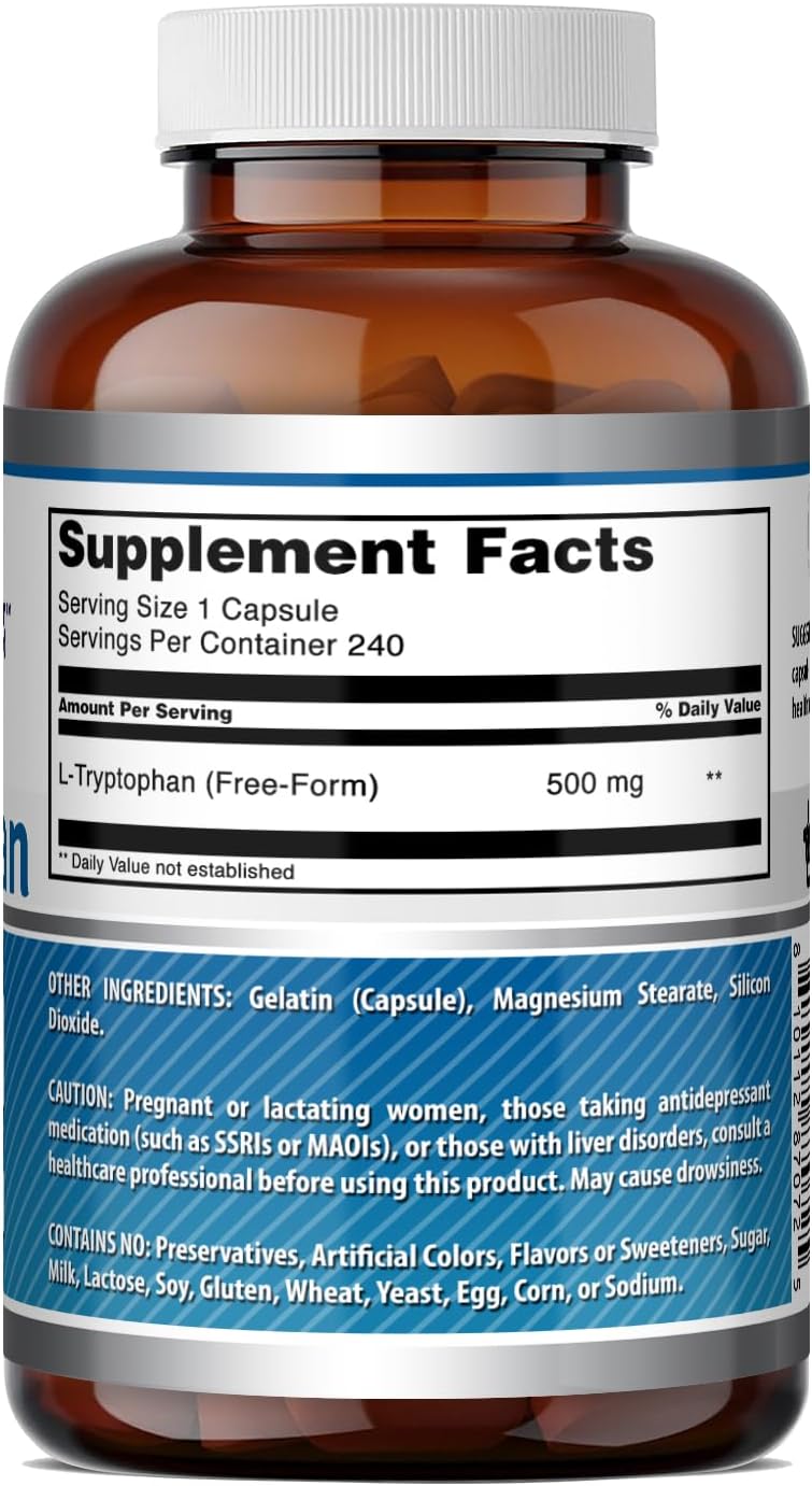 Amazing Formulas L-Triptófano 500 mg, 240 Cápsulas