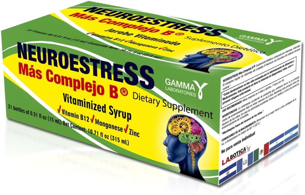 NEUROESTRESS Plus B Complex - Complemento Alimenticio con Vitaminas B, C y Minerales - 1 Bote Diario