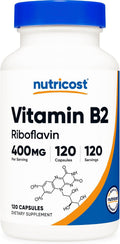 Nutricost Vitamin B2 (Riboflavin) 400mg, 120 Capsules - Gluten Free, Non-GMO