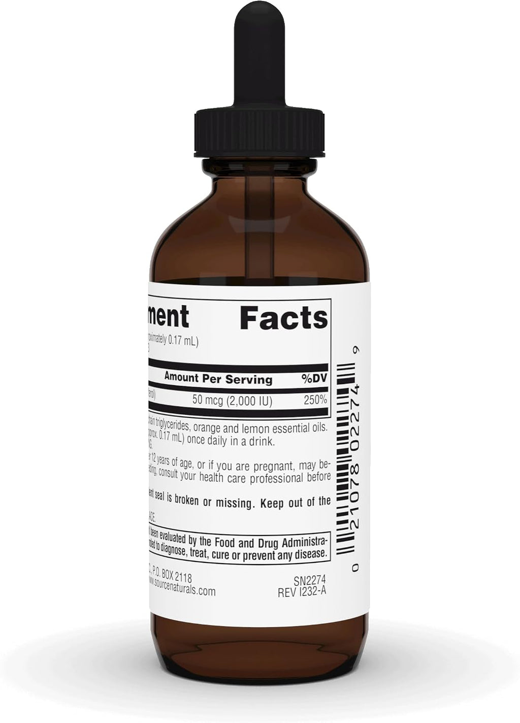 Source Naturals Vitamina D3 2000 UI Gotas Líquidas – 30 ml